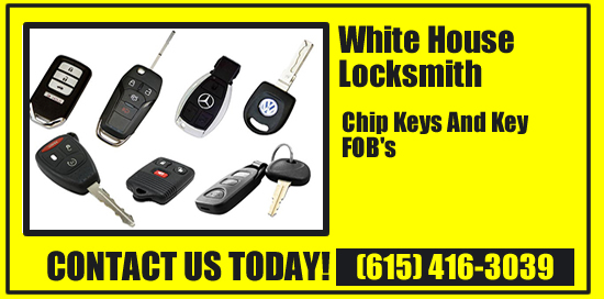 program chip keys to your car. White House Locksmith services. Get a new key fob programed to your car. We program chip keys and remotes to your vehicle.
