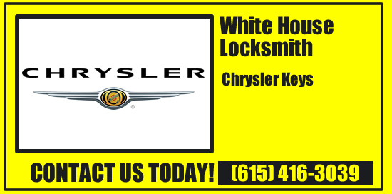 Chysler keys made here. White House locksmith programs new keys to your chrysler car truck and van. Lost your keys to your Chrysler car. Call us we can make you a  new Chrysler key fob.