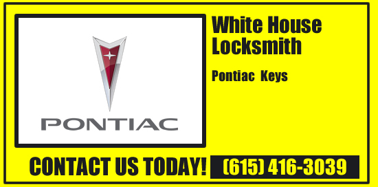 Pontiac Keys. Pontac locksmith. White House lock and key shop can make you a new key to your Pontiac car truck or van locks.